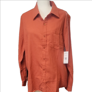NwT Men's BUTTONDOWN  Rust Shirt L GEOFFREY BEENE Soft And Warm Unisex